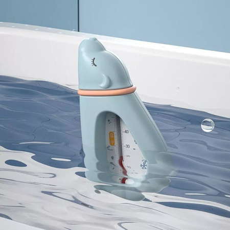 Termometru pentru Baie, Cyrax, Plutitor, Rezistent la apa, Multifunctional, Model Urs Polar, 15x7.5x4 cm, Albastru