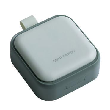 Cutie Depozitare Medicamente Mini,  4 Compartimente, Inchidere Etans, Portabila, Patrat, Verde, PP, 7.5x7.5x3 cm