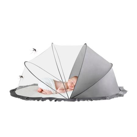 Husa Anti-Tantari, Cyrax, Pliabila, Protectie 360 Grade, 0-1 An, 60 x 55 x 5 cm, Gri