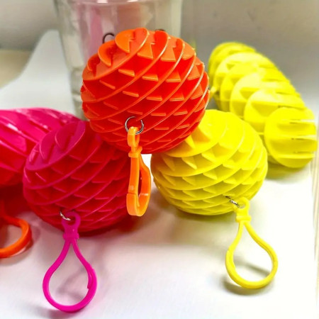 Jucarie Worm Fidget de Decompresie, Cyrax, Anti Stres, Dimensiune Compacta 6 cm, Dimensiune Extinsa 15.5 cm, Portocaliu