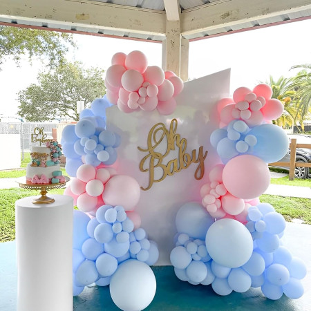 Set 10 Baloane din Latex, Cyrax, Model Party, 13 cm, 1 g, Bleu