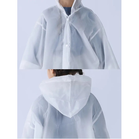 Pelerina de Ploaie,  pentru Copii 100-145 cm, din EVA, Impermeabila, Inchidere cu Capse, Alb