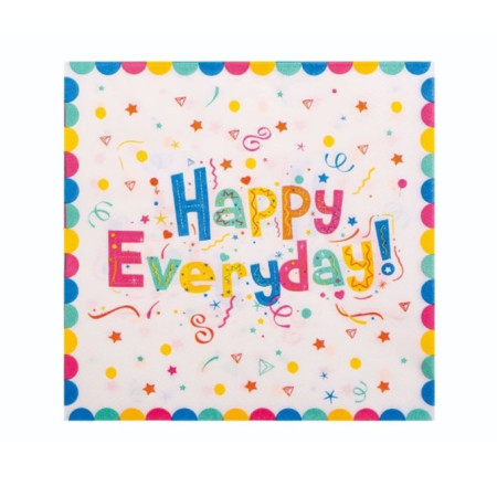 Set 20 Servetele de Masa, Cyrax, din Hartie, 33 x 33 cm, Model Happy Everyday, Multicolor