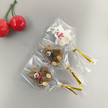 Lumanare de Tort, Cyrax, Model Ursulet, Party, 8 x 3.2 cm, Alb