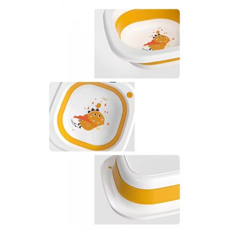 Lavoar Pliabil, Cyrax, pentru Copii 1-8 Ani, Model Animat, din PP+TPE, 32x29x10 cm, Portocaliu