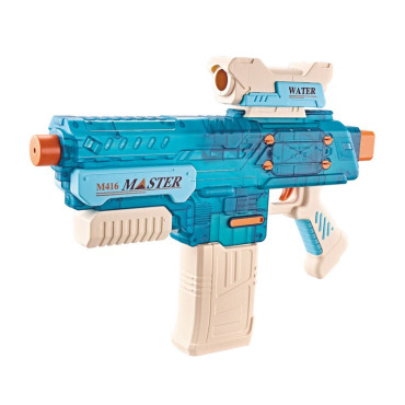 Pistol cu Apa Electric, Cyrax, +6 Ani, Rezervor 500 ml, Incarcare USB, din Plastic, 43 x 5.5 x 30 cm, Albastru