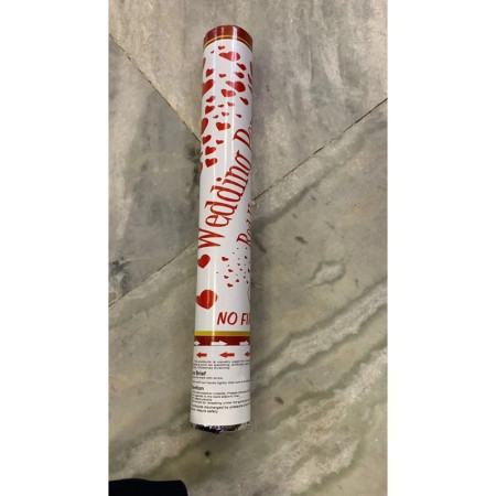 Tun Confetti, Cyrax, Model Wedding Popper Inimi, 40 cm, Ambalaj din Carton, Eliberare prin Rasucire, Rosu