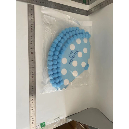 Set 6 Coifuri Birthday Boy, Cyrax, pentru Petrecere, Tematica Aniversare, Model cu Buline, Albastru