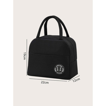 Geanta Termica pentru Pranz, Cyrax, Multifunctionala, Compartimentata, Impermeabila, cu Manere, Buzunar Exterior, 22x14x19 cm, Negru