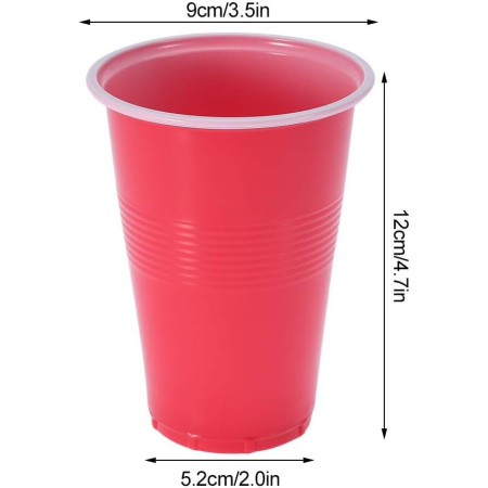 Joc de baut Beer Pong Cyrax, 24 Pahare, 24 Mingi, material plastic, reutilizabil, portabil, rosu