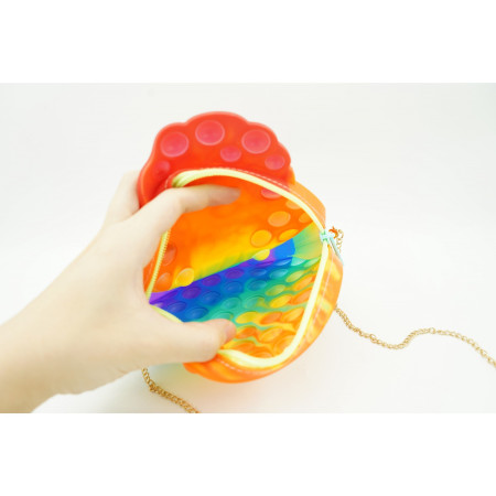 Jucarie antistres din silicon, Cyrax, Pop It Now and Flip It, Geanta de umar, Mica printesa Elsa, Multicolor