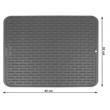 Covoras din Silicon pentru Scurgere Vase, Cyrax, Uz Casnic, Rezistent la Temperaturi Ridicate, Izolator, 43x32.5 cm, Negru