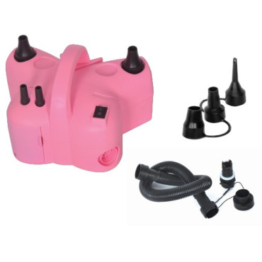 Pompa Electrica de Umflat Baloane, Cyrax, cu Doua Iesiri, Accesorii Incluse, 220V, Putere 600W, Accesorii petrecere, Roz