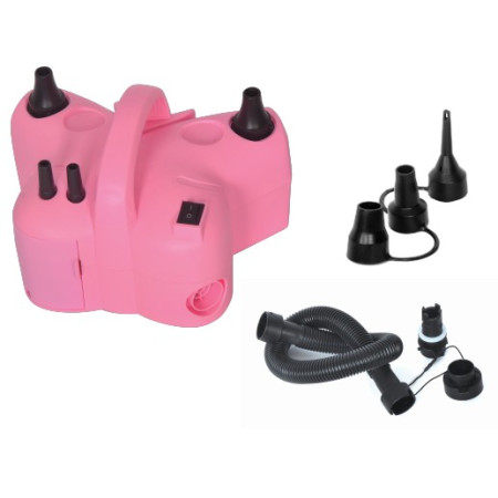Pompa Electrica de Umflat Baloane, Cyrax, cu Doua Iesiri, Accesorii Incluse, 220V, Putere 600W, Accesorii petrecere, Roz