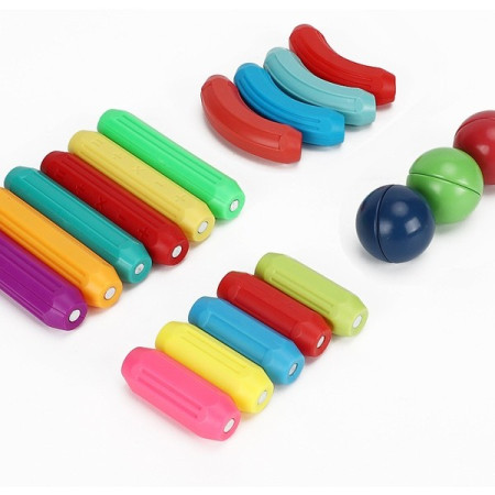 Set 42 de Piese Magnetice de Constructie, Cyrax, Puzzle, Forme, 3 Ani, ABS, Magnet, 20x6.5x18 cm, Multicolor