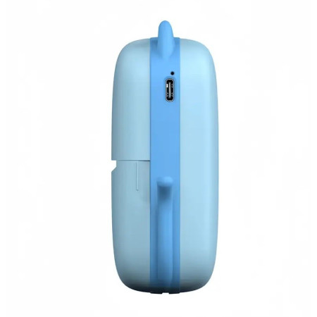 Mini Imprimanta Foto Portabila, Cyrax, Incarcare USB, Bluetooth, Model Pisicuta, Print Alb-Negru, Albastru