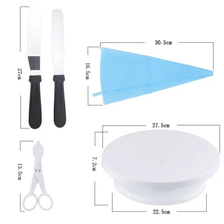 Set 70 Piese Ustensile pentru Ornare Prajituri, Cyrax, din Plastic si Otel Inoxidabil, Multicolor