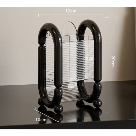 Cutie pentru Depozitare Cosmetice,  pentru Pensule, Creioane si Buretei, 4 Compartimente, din Plastic, 12 x 10 x 20 cm, Negru