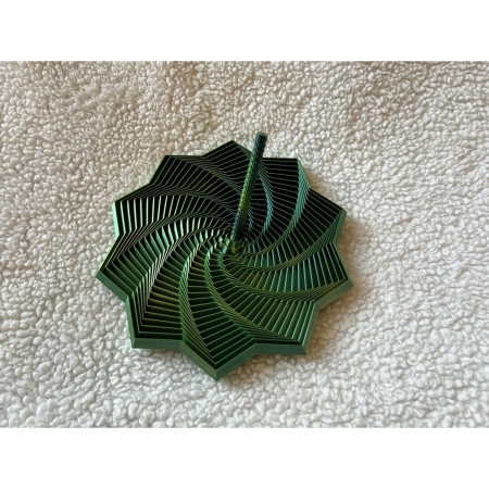 Jucarie Decompresie, Cyrax, Model Stea 3D, DuoChrome, Maner Spirala, Turn Magic Geometric, Multiple Forme, Anti-stress, 17 cm, Negru/Verde