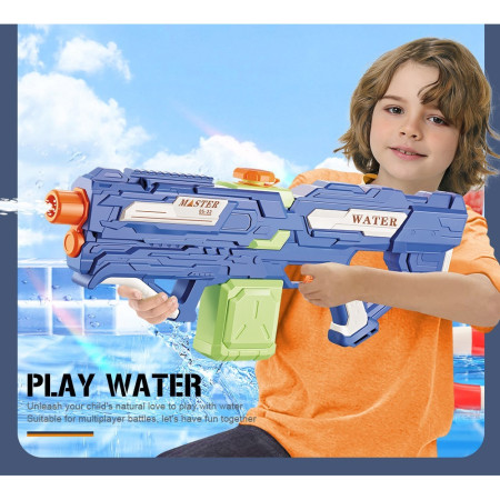 Pistol cu Apa pentru Copii, Rezervor 600ml, Cyrax, 14ani+, cu baterie 1500mAh, Electric Burst, Albastru/Verde, 800ML
