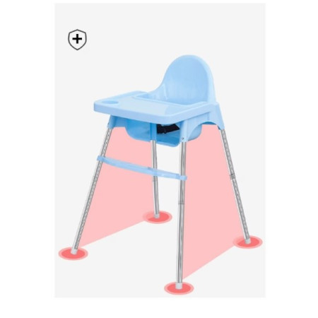 Scaun de masa telescopic pentru bebelusi si copii, Cyrax, cu Suport picioare si Centura de siguranta, reglabil pe inaltime, Varsta 6-32 luni, Albastru