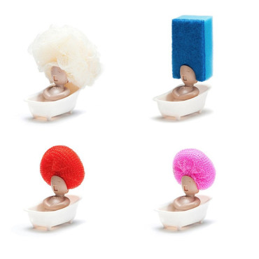 Suport pentru Spalat Vase, Cyrax, pentru Burete/Sarma, Model Cada, Alb/Bej