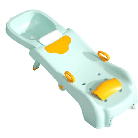 Suport Pliabil pentru Spalat Parul Cyrax, Pentru Copii, cu Scurgere, cu Picioare Antialunecare, Material Polipropilena, Suport Cap Reglabil, cu Manere, 110 x 35 x 21 cm, Verde