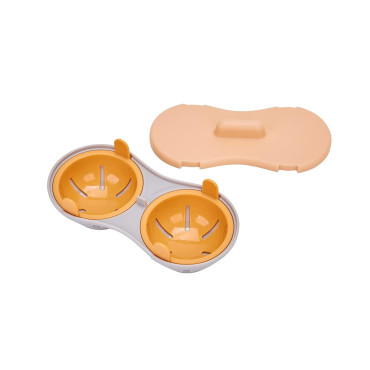 Recipient Dublu pentru Oua, Cyrax, din Plastic Cyrax, pentru Gatit la Microunde, 22 x 11.8 x 8 cm, Portocaliu