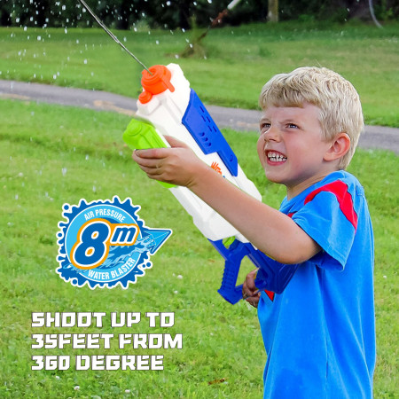 Pistol cu Apa pentru Copii, Rezervor, Pentru Piscina/Plaja, Cyrax, 6ani+,  Multicolor, 1200ML