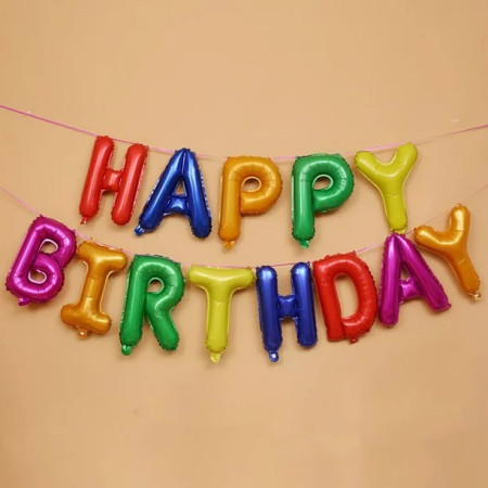 Set baloane folie Cyrax, Happy Birthday, 40 cm, multicolor