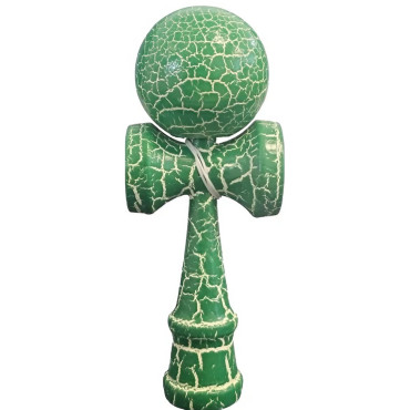 Kendama X Originala, Profesionala, Cyrax, Kendama Cracked, din Lemn, 18 cm, Verde Alb