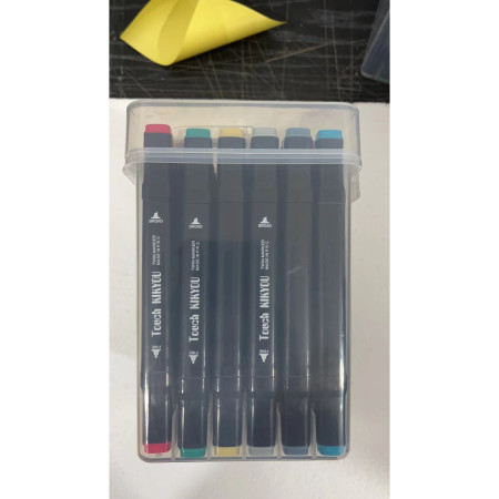 Set Cutie 60 Markere, Cyrax, cu Alcool, Artist Markers, Cutie Plastic cu Maner, Cyrax, Multicolor