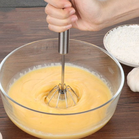 Mixer Manual, Cyrax, pentru Oua Smantana Frisca Aluat, Maner Otel Inoxidabil, Usor de Utilizat si Depozitat, 29 x 7 cm, Argintiu