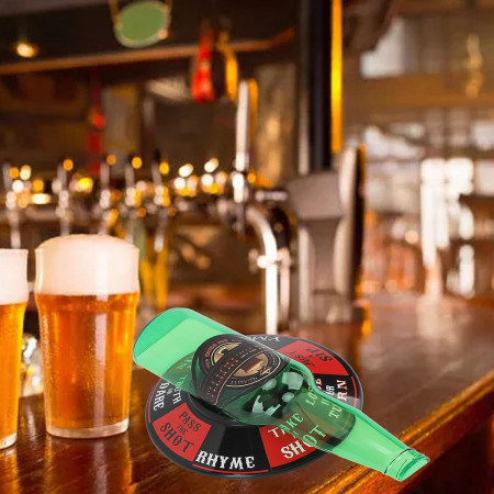 Joc de baut Spin the Bottle Cyrax, invarte sticla si accepta provocarea, 2-6 jucatori, material ABS, 18 x 12 cm, multicolor