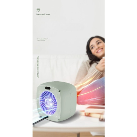 Mini radiator electric portabil  800 W, 2 trepte, 150x120x175 mm, verde