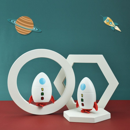 Jucarie de baie pentru copii, Cyrax, Racheta de apa, 11 cm, Alb