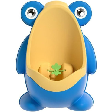 Pisoar pentru Baieti, Cyrax, 0-8 Ani, in Forma de Broasca, Perie Inclusa, Montare pe Perete, Carlig Autoadeziv Inclus, 29 x 22.5 cm, Albastru