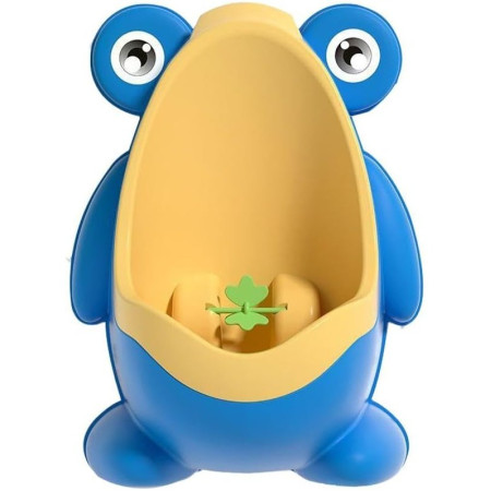 Pisoar pentru Baieti, Cyrax, 0-8 Ani, in Forma de Broasca, Perie Inclusa, Montare pe Perete, Carlig Autoadeziv Inclus, 29 x 22.5 cm, Albastru