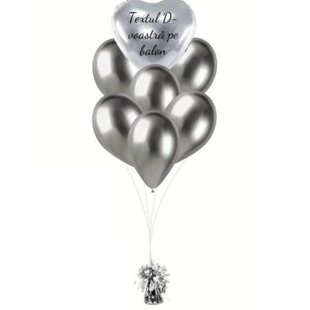 Greutate pentru Baloane cu Heliu, Cyrax, din Folie cu Franjuri, 170g, 13 x 5 x 3 cm, Argintiu