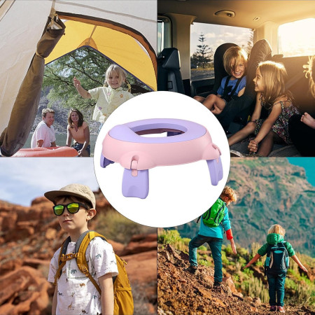 Olita Portabila, Cyrax, pentru Calatorii, Confectionata din Spuma PU, 1-6 ani, 34x32x17 cm, Roz/Mov