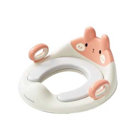 Capac WC cu Reductie, Cyrax, pentru Copii, cu Manere, Model Ursulet, Plastic Durabil, Roz
