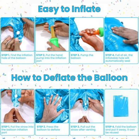 Balon din Folie Metalizata, Cyrax, Figurina Cifra, Tema Aniversare 100 cm, Ambalaj Individual, Pai inclus, Umflare cu Aer sau Heliu, Albastru, Cifra 8