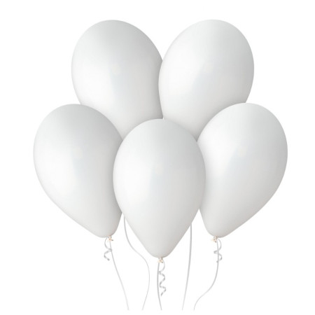 Set 10 Baloane din Latex Metalizate, Cyrax, Model Party, 5x Alb, 5x Nude, 23 cm, 2.2 g