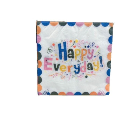 Set 20 Servetele de Masa, Cyrax, din Hartie, 33 x 33 cm, Model Happy Everyday, Multicolor
