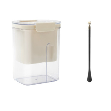 Kit Presa Pentru Branza, Cyrax, Filtru de Iaurt, Strecuratoare de Iaurt Grecesc, Filtru de lapte, 18x9.7x13 cm, Lingura Neagra 20x1.6 cm, Alb