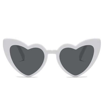 Ochelari in Forma de Inima, Cyrax, pentru Petrecerea Burlacitelor, Tematica Nunta, Protectie Soare, 14.7x4.9x14.2 cm, Alb