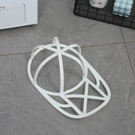 Husa de Spalare Sapca,  pentru Masina de Spalat, din Poliester, Circumferinta 53 cm, cu Fermoar, cu Suport Sapca, Alb/Albastru