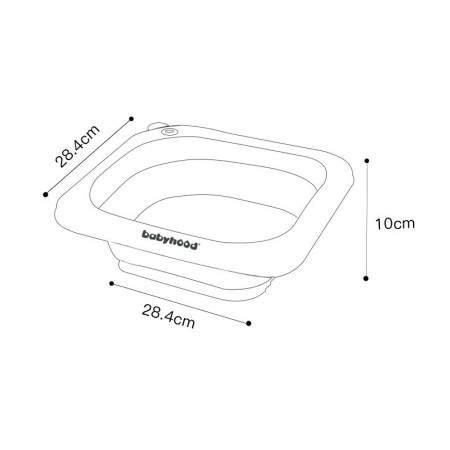Lavoar Pliabil, Cyrax, pentru Copii 1-8 Ani, 28.5x28.5x10 cm, din PE+PP, 3.5l, Model Fata, Gri