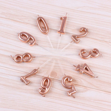 Lumanare de Tort, Cyrax, Model Cifra 7, Party, 4.5 x 2.5 cm, din Parafina, Rose Gold