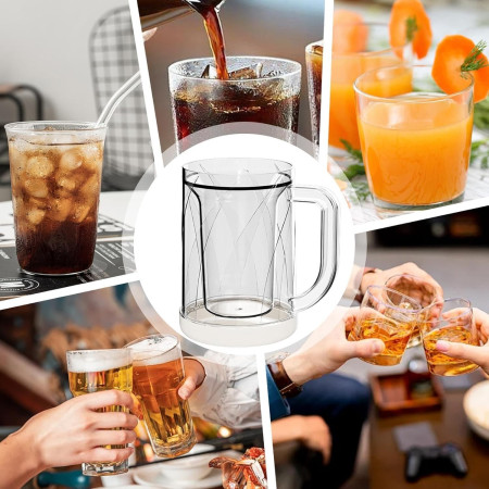 Cana Frigorifica cu Gheata, Cyrax, 14.2 x 10.4 x 14.7 cm, Plastic, 800 ml, Transparent